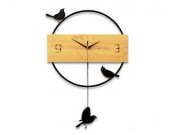 Wooden Swinging Bird Pendulum Clock