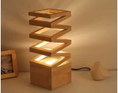 Wooden Table Lamp Modern Style Hardwood Bedroom Living Room Bedside Desk Lamp