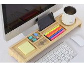 Wooden Desktop Organizer Over the Keyboard