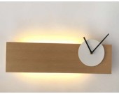 Wooden Wall Clock With Led Lamp 