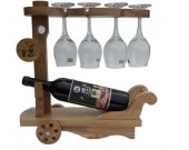 Wooden Wine Bottle Holder Wine Glass Holder Stemware Rack Drying Stand