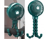 Creative Can Be Fixed At Will Green Octopus Fan Charging Carry Small Fan Outdoors