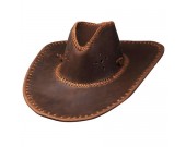 Classic Retro Countryside Cowboy Cowhide Leather Hat Outdoor Hat