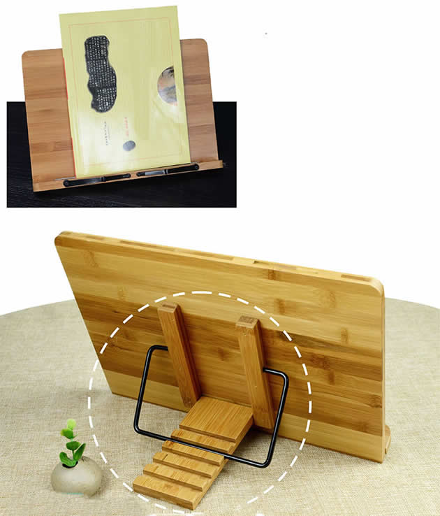 Simplicity Bamboo Wooden Book Stand Reading Stand Ipad Holder