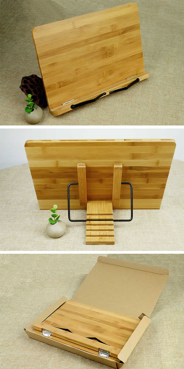 Simplicity Bamboo Wooden Book Stand Reading Stand Ipad Holder