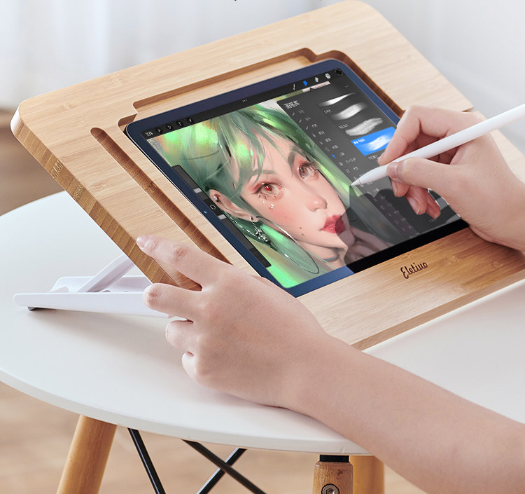 Adjustable Bamboo iPad Stand