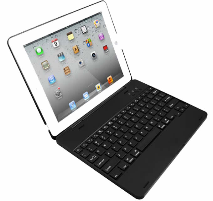 Aluminum Bluetooth Keyboard Case Stand for ipad2/3/4/air1/mini1/ mini2/mini3/mini4