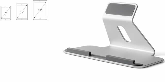 Aluminum  Multi-angle Portable Stand for 7 to 13-Inch Tablets, iPad Pro,Surface Pro