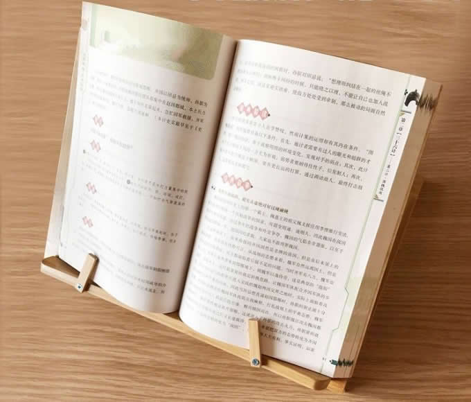   Bamboo Adjustable Reading Rest holder Cookbook Cook Stand / iPad & Tablet Holder 