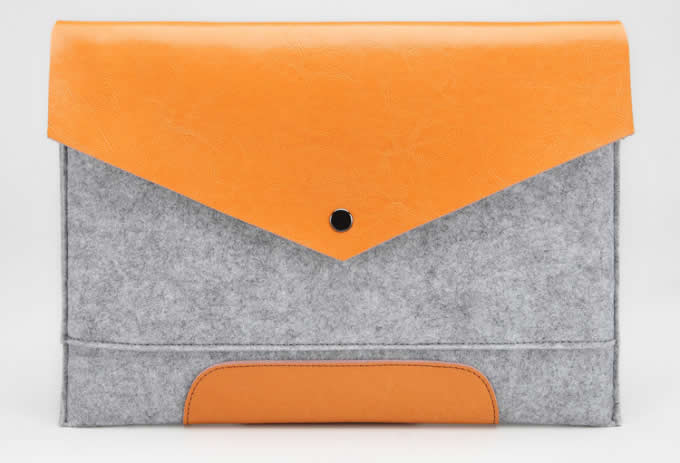 Leather and Wool Felt sleeve case for Apple MacBook 