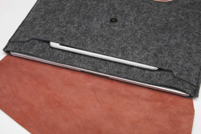 Leather and Wool Felt sleeve case for Apple MacBook 