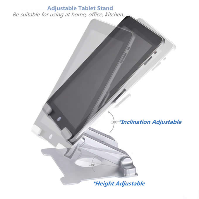   Multi Angle Adjustable Aluminum Stand for  10-13 inch iPad, Tablets 