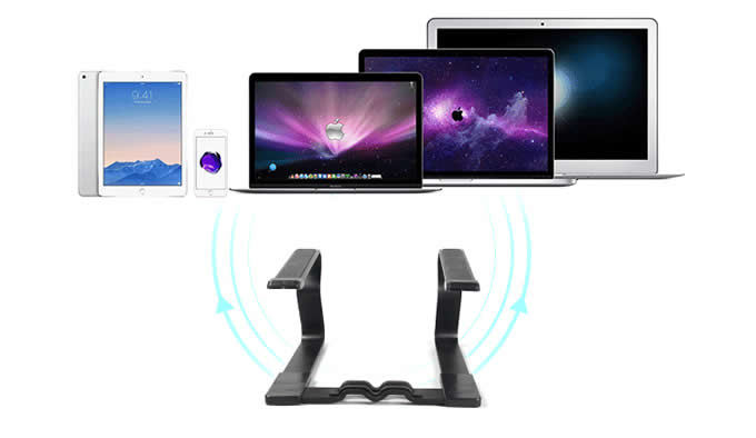   Portable Aluminum Alloy 2 in 1 Notebook PC Desk Holder  and Phone Stand