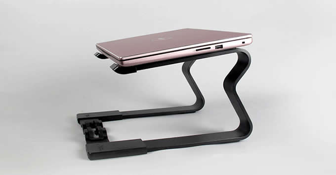   Portable Aluminum Alloy 2 in 1 Notebook PC Desk Holder  and Phone Stand