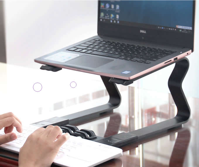   Portable Aluminum Alloy 2 in 1 Notebook PC Desk Holder  and Phone Stand