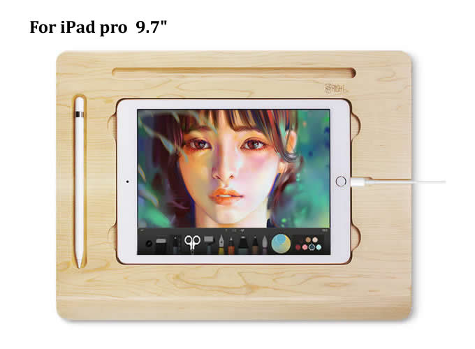    Wooden Canvas Smart Board Drawing Desk with Stand For Apple iPad 