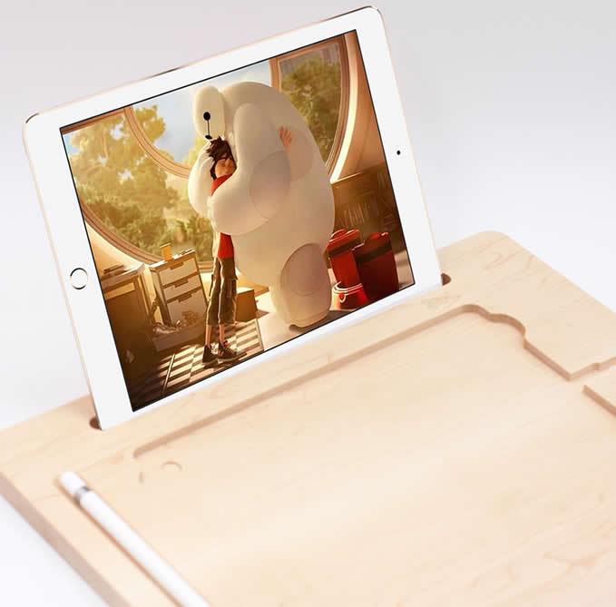    Wooden Canvas Smart Board Drawing Desk with Stand For Apple iPad 
