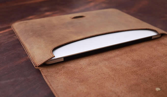 Genuine Leather Envelope Laptop Sleeve Bag for MacBook pro /Air 13.3 Inc