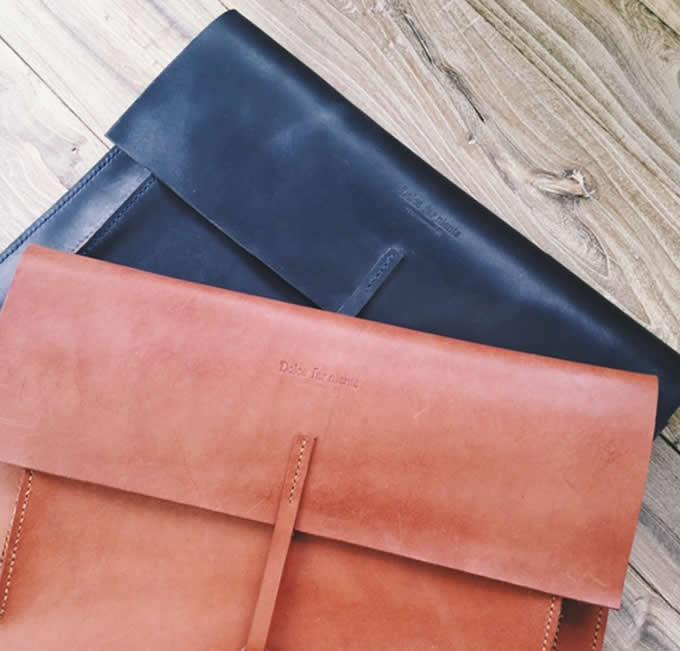 Handmade Genuine Leather Macbook Case Sleeve Portfolio 