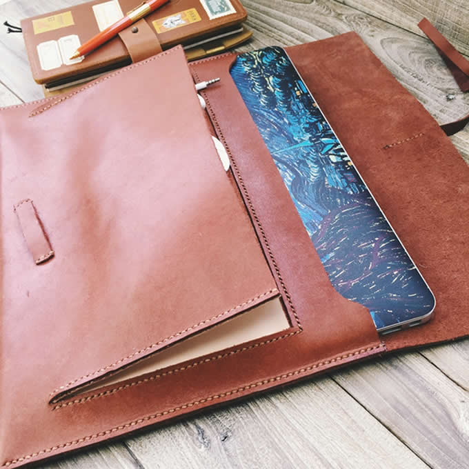 Handmade Genuine Leather Macbook Case Sleeve Portfolio 