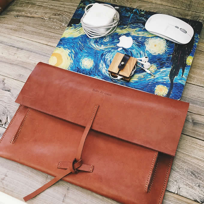 Handmade Genuine Leather Macbook Case Sleeve Portfolio 