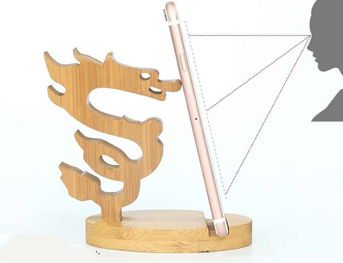 Bamboo Animal Shaped Mobile Phone iPad Holder Stand