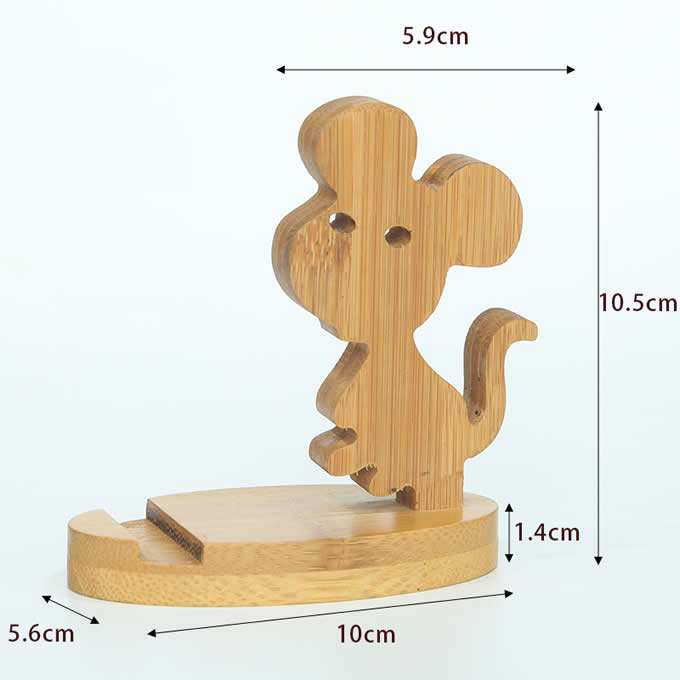 Bamboo Animal Shaped Mobile Phone iPad Holder Stand