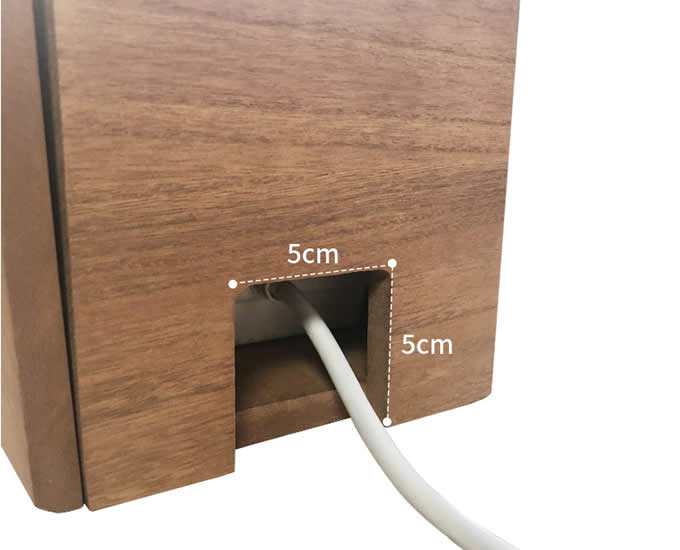  Bamboo Cable Management Box Organizer to Hide Wires, Surge Protector & Power Strips