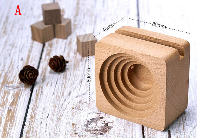 Bamboo Wood Phone Dock with Sound Amplifier