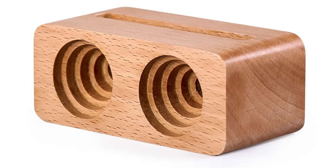 Bamboo Wood Phone Dock with Sound Amplifier