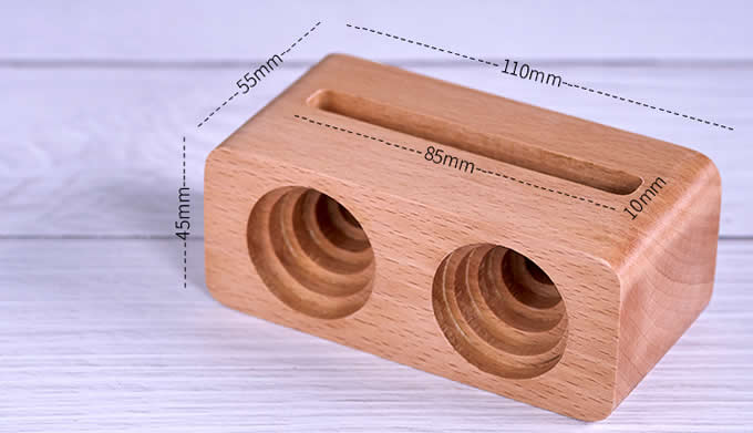 Bamboo Wood Phone Dock with Sound Amplifier