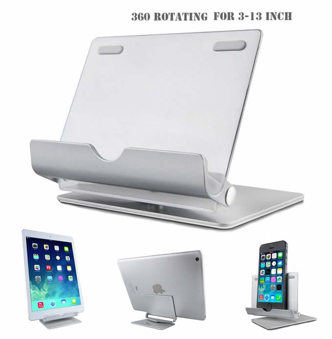   Universal 360 rotating Aluminum Stand Holder  For Smart phone iphone 5 5s 6 6s plus  Ipad Pro 2 3 Air 