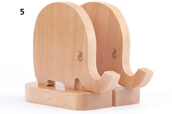  Wooden Animal Cell Phone Stand Charging Dock Holder