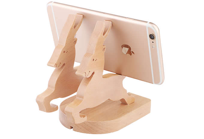  Wooden Animal Cell Phone Stand Charging Dock Holder