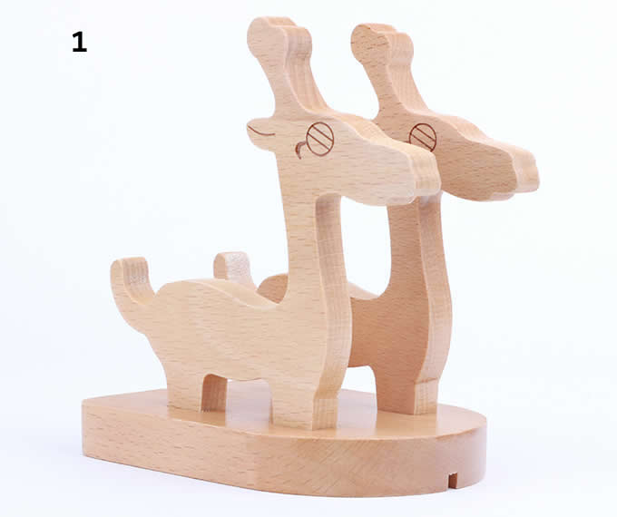  Wooden Animal Cell Phone Stand Charging Dock Holder