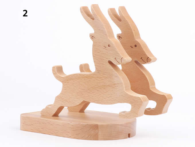  Wooden Animal Cell Phone Stand Charging Dock Holder