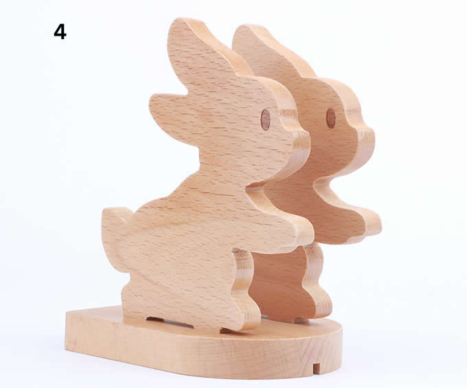  Wooden Animal Cell Phone Stand Charging Dock Holder