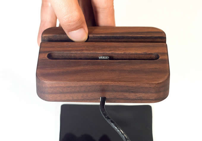 Wooden Desktop Charging Dock Station Cradles