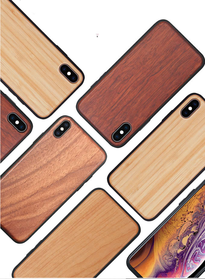 Wooden Protective Skin Phone Back Shell for iPhone xs max/x/xs8/8 Plus/7/7 Plus