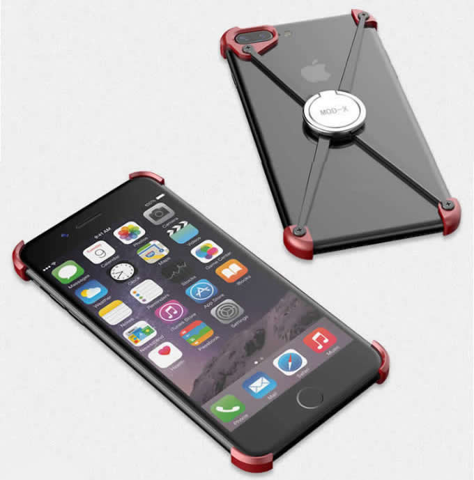  Aluminum Bumper Frame Case With Ring Grip Stand  for iPhone 8/8 Plus/7/7 Plus/6/6 Plus/6S/6S Plus