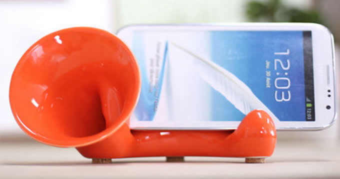  Ceramic Smartphone Speaker Amplifier Megaphone Horn Holder Stand 