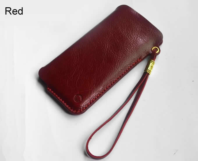  Genuine Leather  Phone Pouch with Strap for iPhone  8 8 Plus 7 7 Plus 