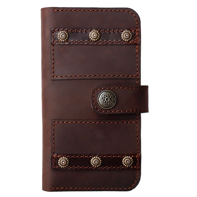 Handmade Genuine Leather Phone Wallet Case with Card Slots For iPhone xs max