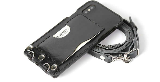  Handmade Genuine Leather Slim Case Cover  & Buit-in Card Money Slot With Removable Chain Strap for X/8/8 Plus/7/7 Plus/6/6 Plus/ 