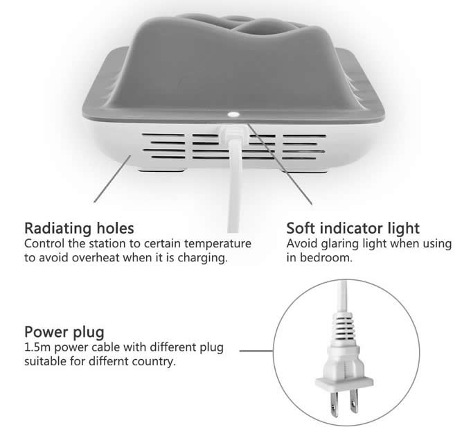  Multi-Device Charging Stand Docks with 4-Port USB Charger for Universal Smart Phones and Tablets 