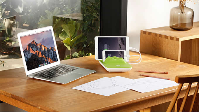  Multi-Device Charging Stand Docks with 4-Port USB Charger for Universal Smart Phones and Tablets 