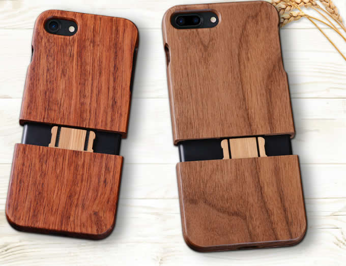 Natural Real Wood Wooden Hard Case Cover for iPhone X/8/8 Plus/7/7 Plus 