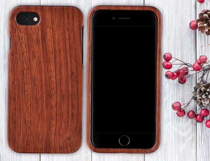 Natural Real Wood Wooden Hard Case Cover for iPhone X/8/8 Plus/7/7 Plus 