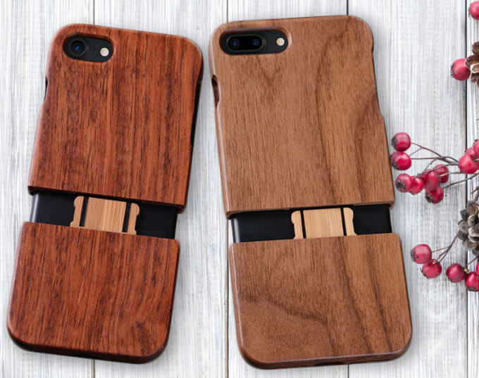 Natural Real Wood Wooden Hard Case Cover for iPhone X/8/8 Plus/7/7 Plus 