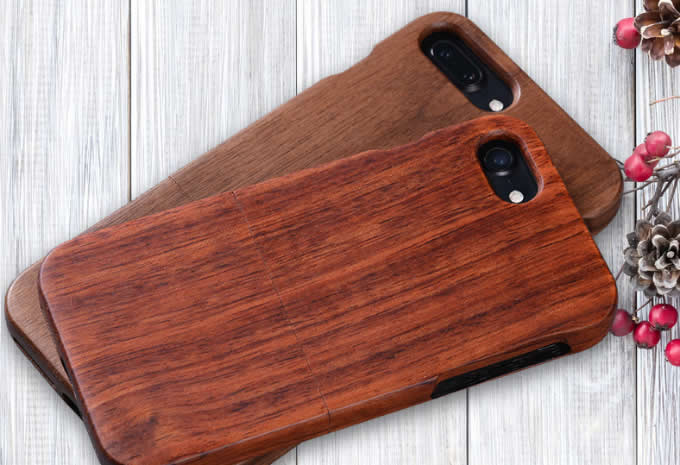 Natural Real Wood Wooden Hard Case Cover for iPhone X/8/8 Plus/7/7 Plus 